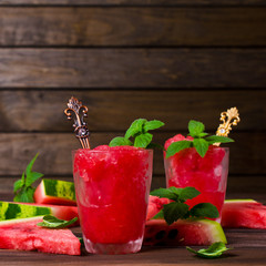 Homemade sorbet of watermelon
