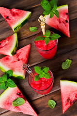 Homemade sorbet of watermelon