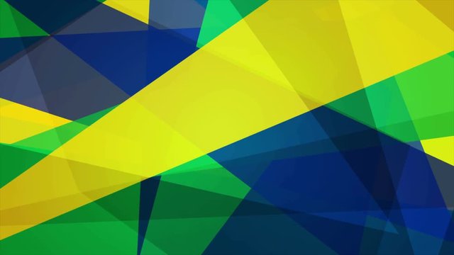 Bright geometric shapes motion design, Brazilian colors. Video animation Ultra HD 4K 3840x2160