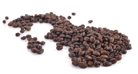 Coffee beans isolated on white