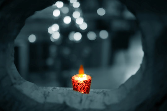 candle frame bokeh romance de focus light background  Cool colors tone