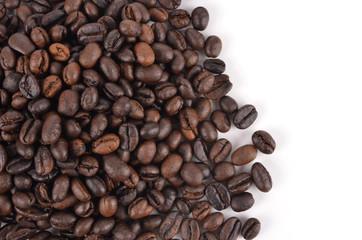 Coffee beans isolated on white