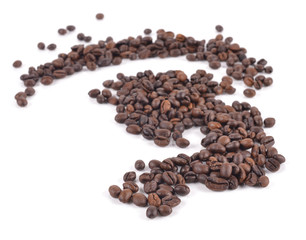 Coffee beans isolated on white