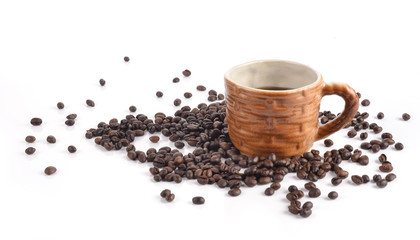 Coffee beans isolated on white