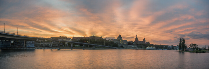 Fototapeta na wymiar panorama of Old Town in Szczecin (Stettin) City