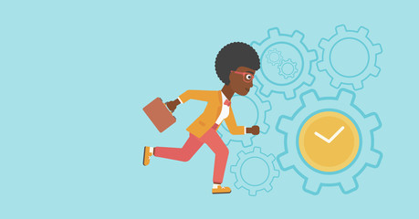 Business woman running vector illustration.