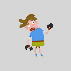 3d illustration, ilustración 3d, training sport, weightlifting