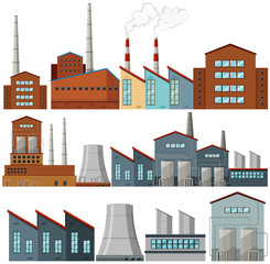 Set of factory buildings