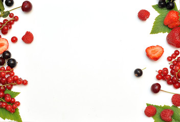 Berries on white background