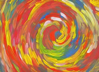 Fototapeta na wymiar spiral red background hand drawn paint. abstract flame inspired