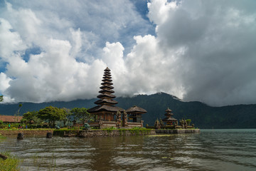 The temple on the lake Danau Bratan, Bali, Indonesia