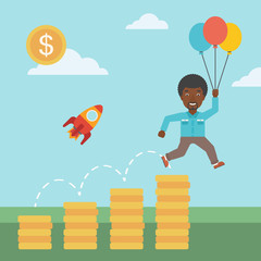 Successful business start up vector illustration.