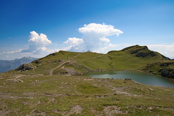 Hiking in swiss alps