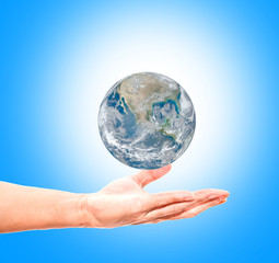 earth in hands - environment concept - Usa, elements of this ima