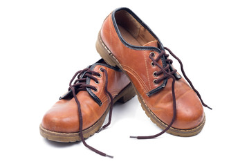 Leather shoes isolated on white background.