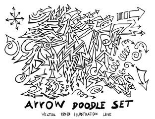 Vector hand drawn arrows set