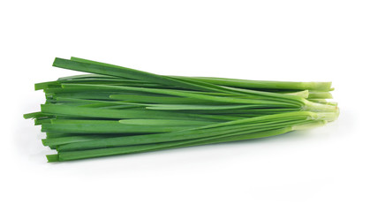 Garlic chives isolated on white background