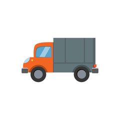 Flat style vector illustration lorry truck isolated on white background.