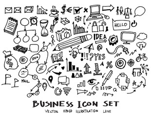 Business doodles sketch vector ink eps10