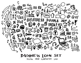 Fototapeta na wymiar Business doodles sketch vector ink eps10