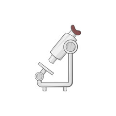 Microscope icon in cartoon style on a white background