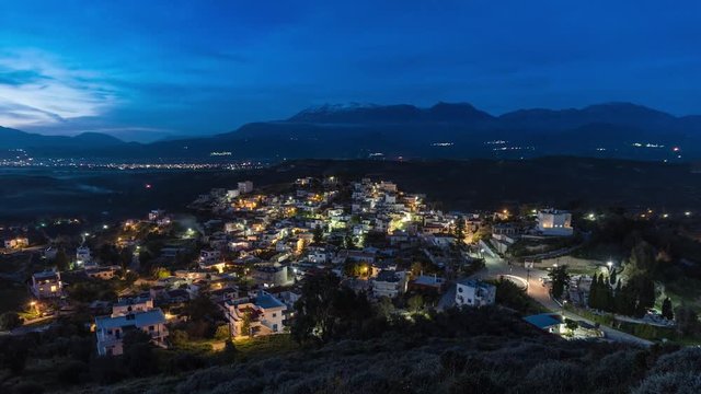 Day to night time-lapse video at Kamilari