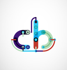 Colorful funny cartoon letter icon