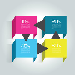 Network connected infographic. 4 step design. Vector illustration.