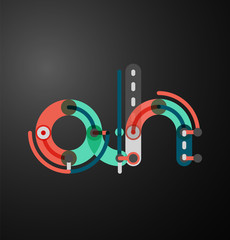 Fototapeta premium Cartoon linear letters icons