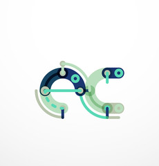 Cartoon linear letters icons