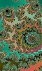 bright spiral pattern for summer fabric fractal