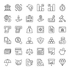 finance thin line iconset