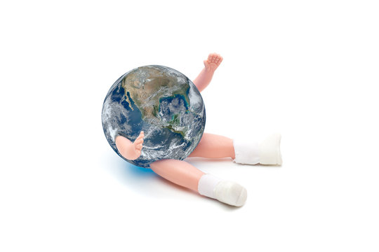 The world as a child.Elements of this image furnished by NASA.