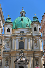 Fototapeta na wymiar Saint Peter's church in Vienna city, Austria