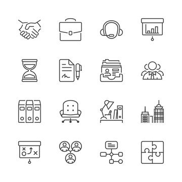 business thin line iconset 1