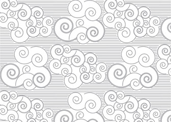 Japanese pattern with clouds
