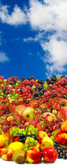 Obraz na płótnie Canvas image of many ripe fruits close-up