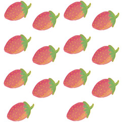 Strawberries, vector, watercolor, cute background. 