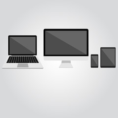 Vector set of monitor, computer, laptop, phone and tablet ,vecto