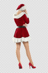 santa claus woman photo with saved path 