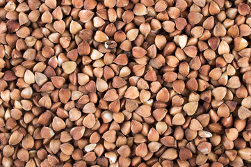 Buckwheat seeds closeup background