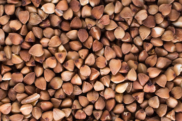 Buckwheat seeds closeup background