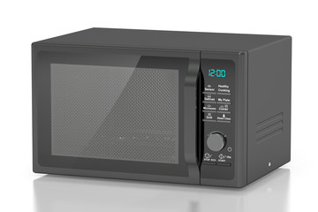 black microwave stove, 3D rendering