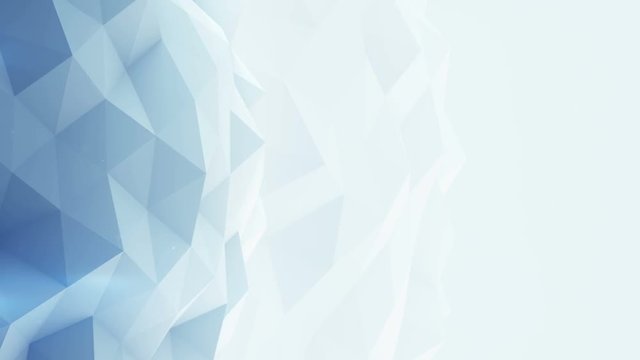 Light blue polygonal background. Abstract geometrical 3D render. Semless loop smooth animation 4k UHD (3840x2160)
