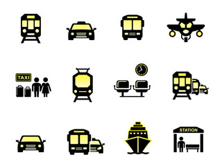 glossy transport icons