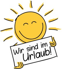 Wir sind im Urlaub