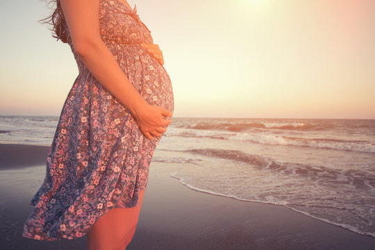 Pregnant Woman on the Beach