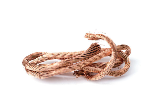 copper wire isolated on white background