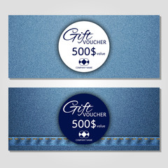 Gift voucher. Vector, illustration. Card template.