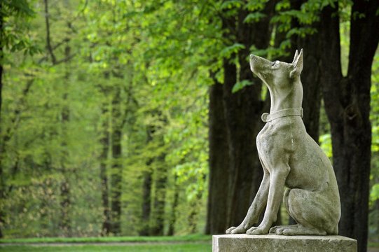 Hundestatue im Schlo&szlig;park